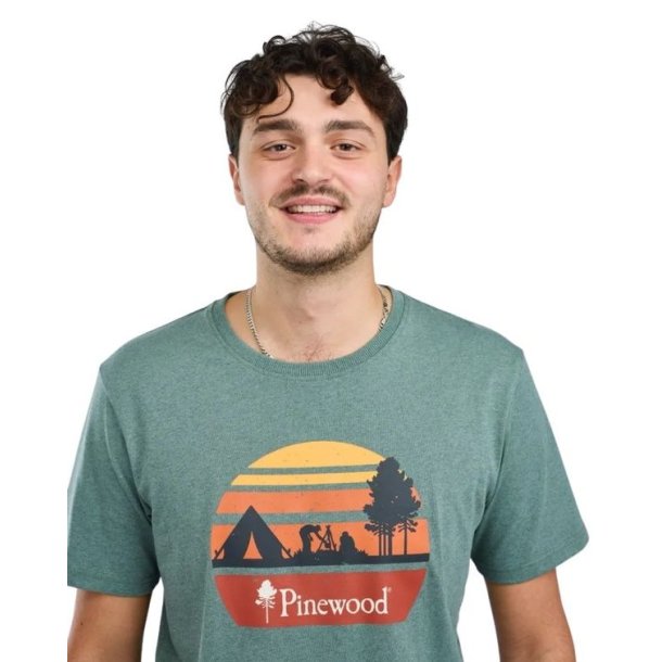 Pinewood Finnveden Recycled Outdoor T-Shirt AquaGr.Mel Campsite