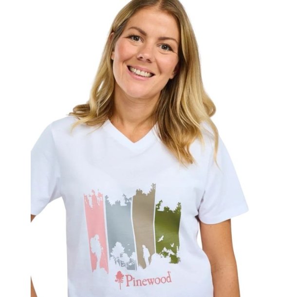 Pinewood Finnveden Recycled Outdoor T-Shirt W White Mel Adventure