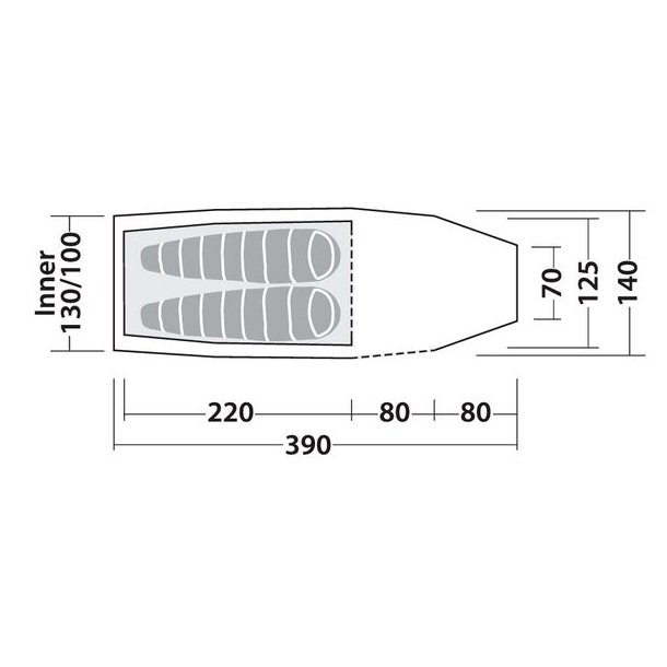 Robens Roamer 2 LW 2 Pers. Telt Light Green