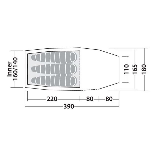 Robens Roamer 3 LW 3 Pers. Telt Light Green