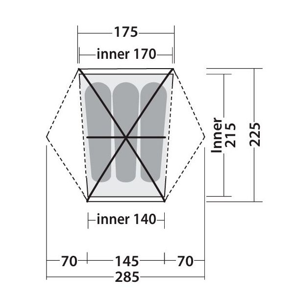 Robens Seeker 3 LW 3 Pers. Telt Light Green