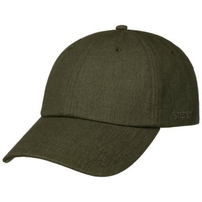 Stetson Baseball Cap Cotton/Linen Waxed Olive
