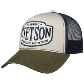 Stetson Trucker Cap Western Patch Olive/Offwhite
