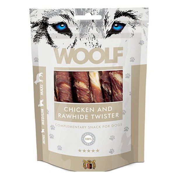 Woolf Chicken & Rawhide Twister 100g