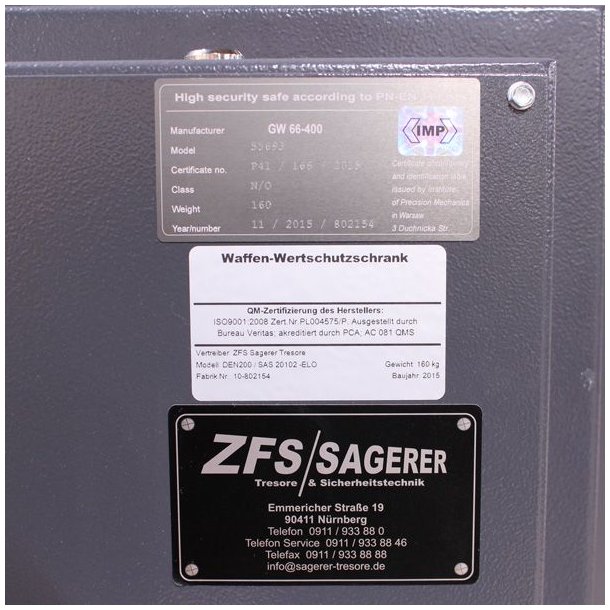 ZFS Vbenskab 8 Vben m/Ngle Graphite Gr  160kg